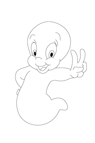 Casper Bids Peace To All! Coloring Page